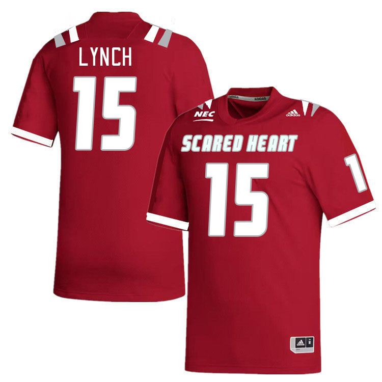 Men-Youth #15 Scott Lynch Scared Heart Pioneers 2023 College Football Jerseys Stitched Sale-Red